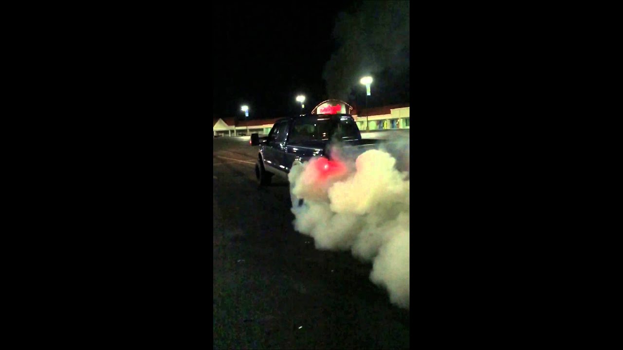 6.4 powerstroke with nitto 420s slow motion burnout!!