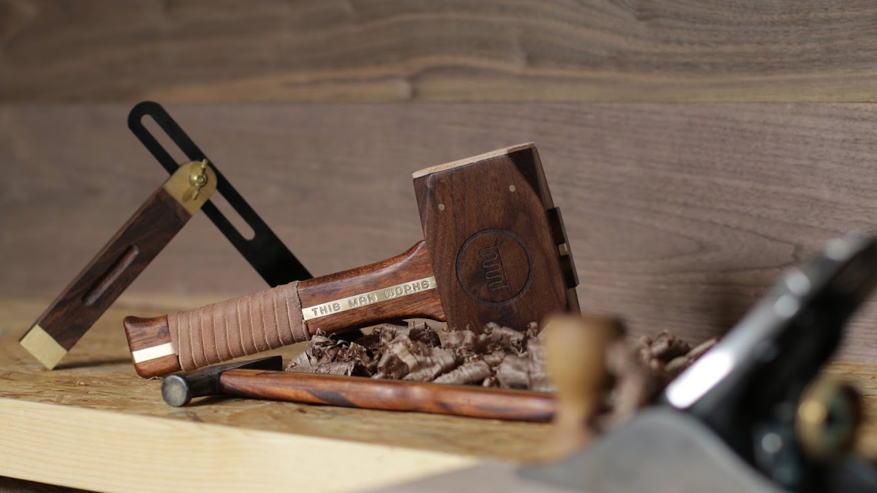 Making a wood dead blow mallet and a french cleat support