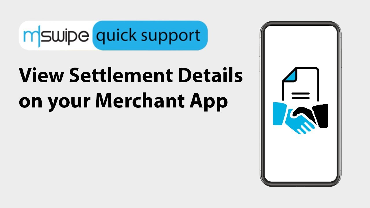 View your Settlement Details | Quick Support