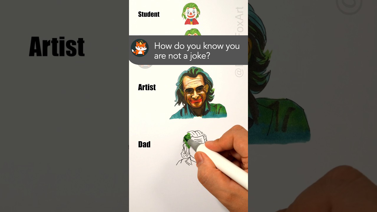 Draw Joker! Dad vs Artist how to draw joker 2024 movie #art #markers