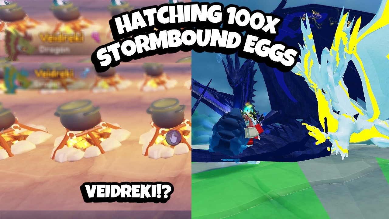 Вылупление 100 яиц Штормового Приключения (событие Вейдреки) в Dragon Adventures Roblox
