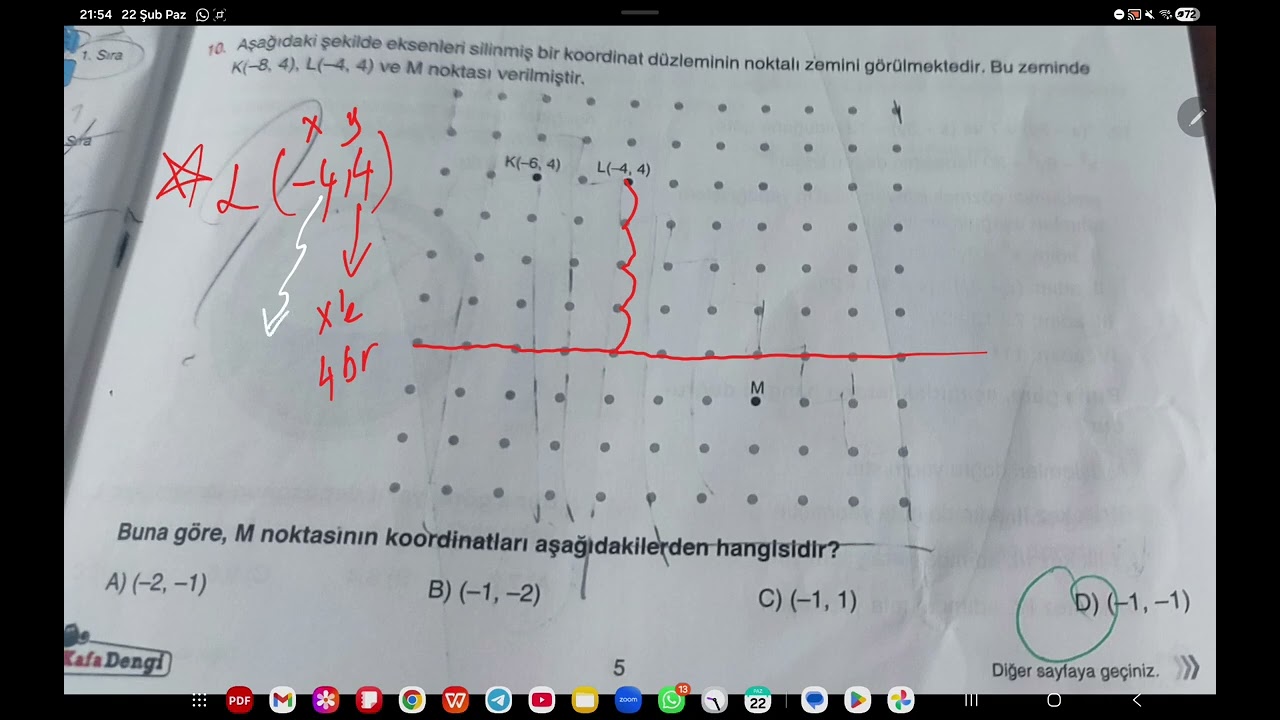 #LGS2026 #8.sınıf #matematik #geneldeneme-18 #koordinatsistemi #modelsoru #kolay #öğrencisoruları