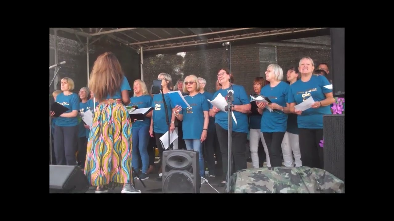 The Cake & Wine Club Choir at Heathfield (East Sussex) Le Marché 2024, August Bank Holiday Monday.
