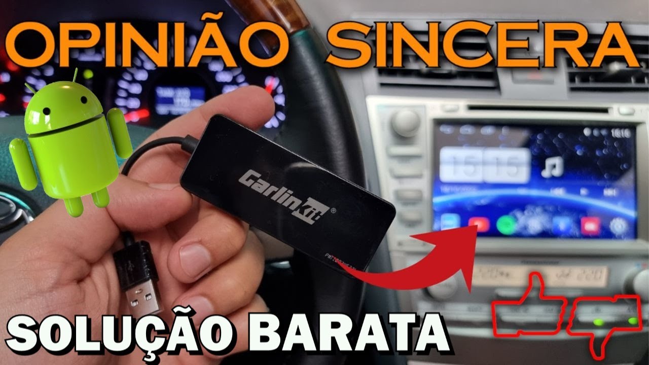 ÓTIMA solução BARATA para MULTIMÍDIA Android de carro - Dongle para Apple Carplay e Android Auto