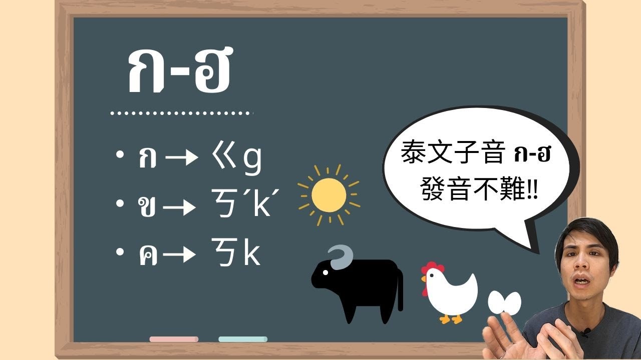 【泰文字母子音 ก-ฮ 發音不難】如果你會中文那就簡單了！不信進來看！！【泰華說泰文】【拼音要按CC喔，拼音圖片可以下載哦！！】