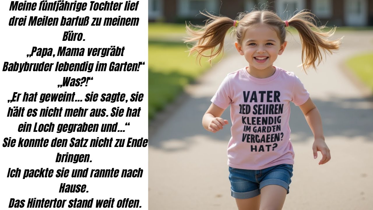 Meine fünfjährige Tochter lief drei Meilen barfuß bis zu meinem Büro: ‚Papa, Mama begräbt Babybruder