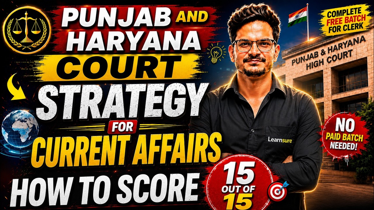 Current Affairs for Punjab & Haryana High Court Clerk 2026 |FREE Complete English Batch by Learnsure