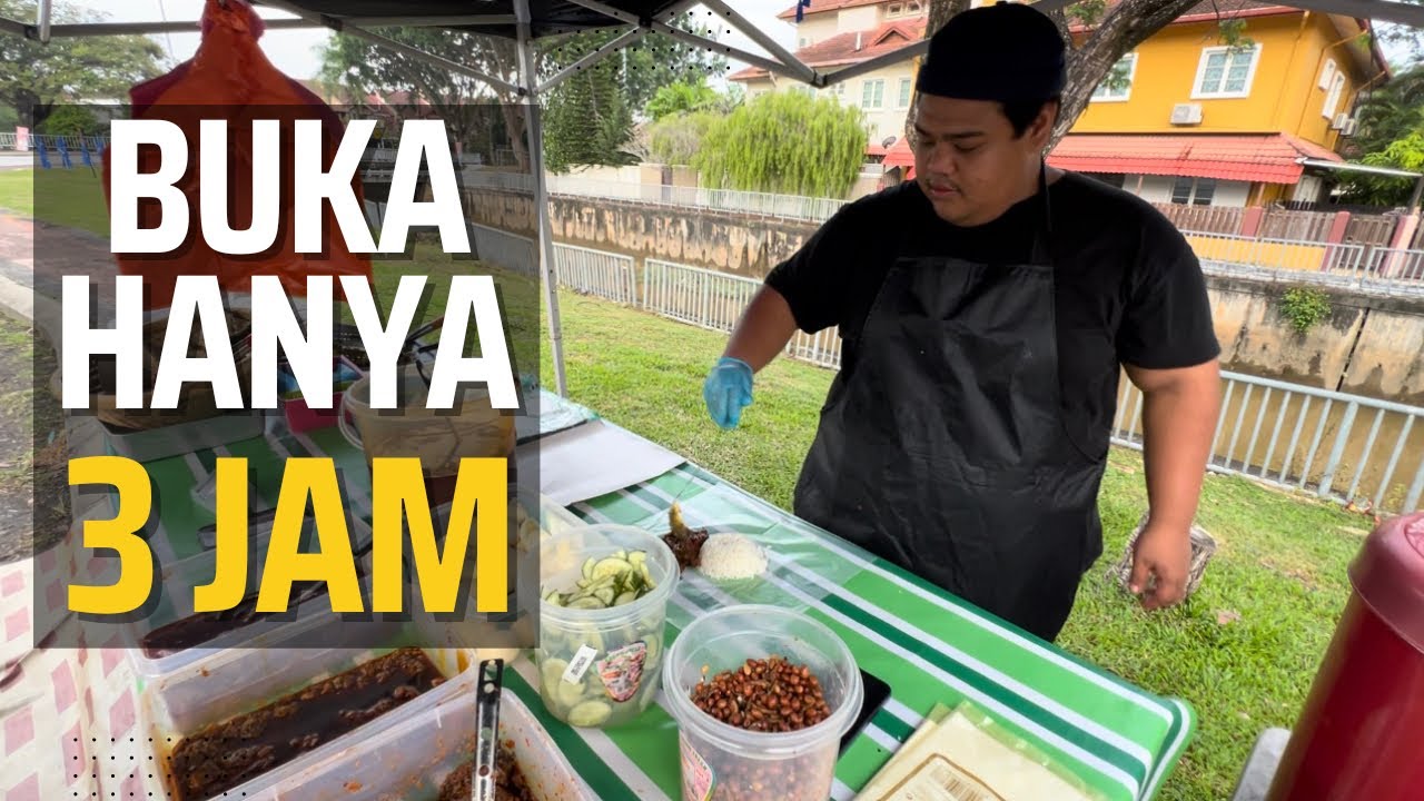 BERNIAGA HANYA 3 JAM SAHAJA, NASI LEMAK BERLAUK INI MUNGKIN AKAN VIRAL SUATU HARI NANTI