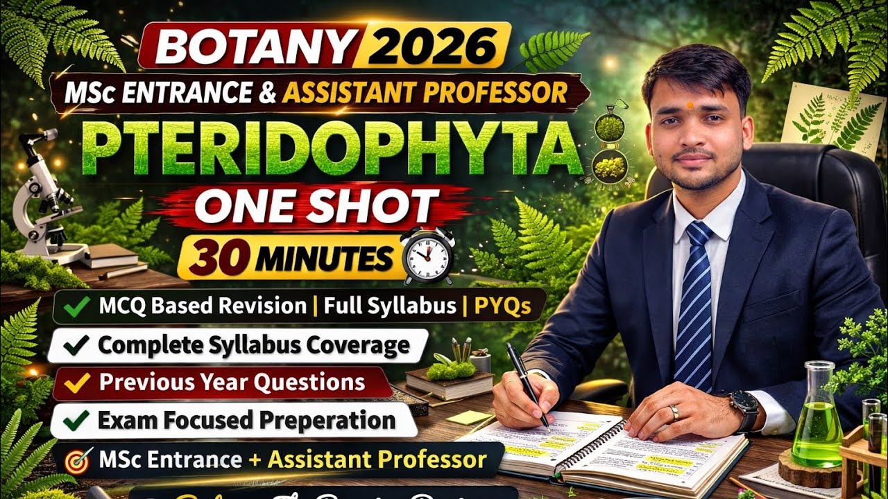 Pteridophyta One Shot | M.Sc. Entrance &  Assistant Professor | Botany The Burning Desire