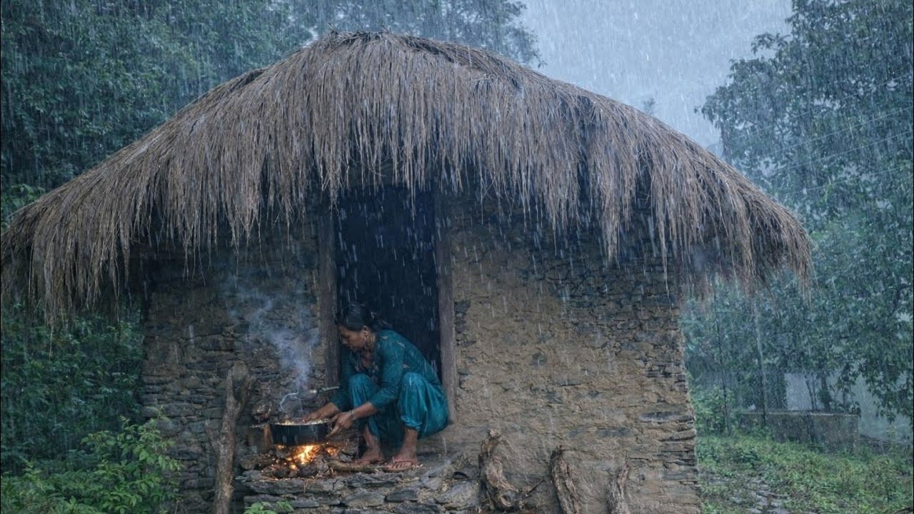 mountain Nepali Village life Rainy Season peaceful Activities In Village Real Nepali Village