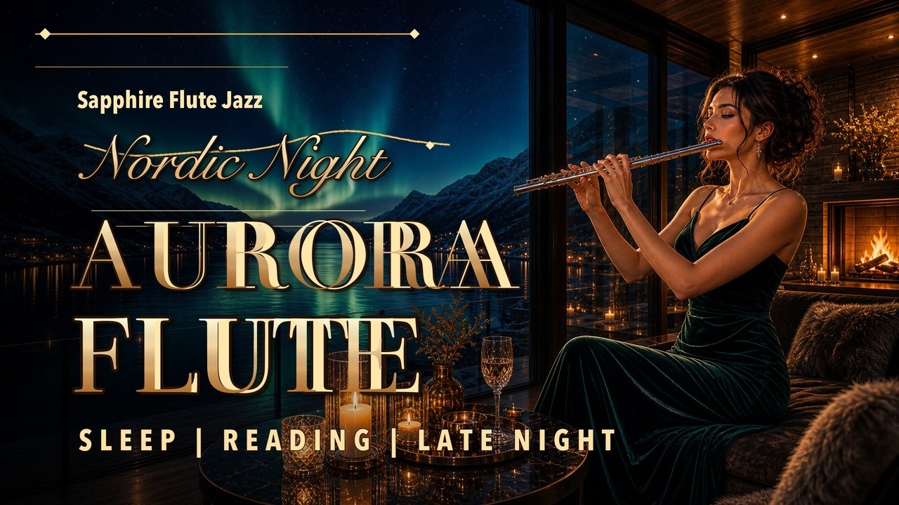 Nordic Aurora Flute Jazz 🌌 3 Hours Smooth Flute Jazz | Sleep, Reading & Late Night Lounge