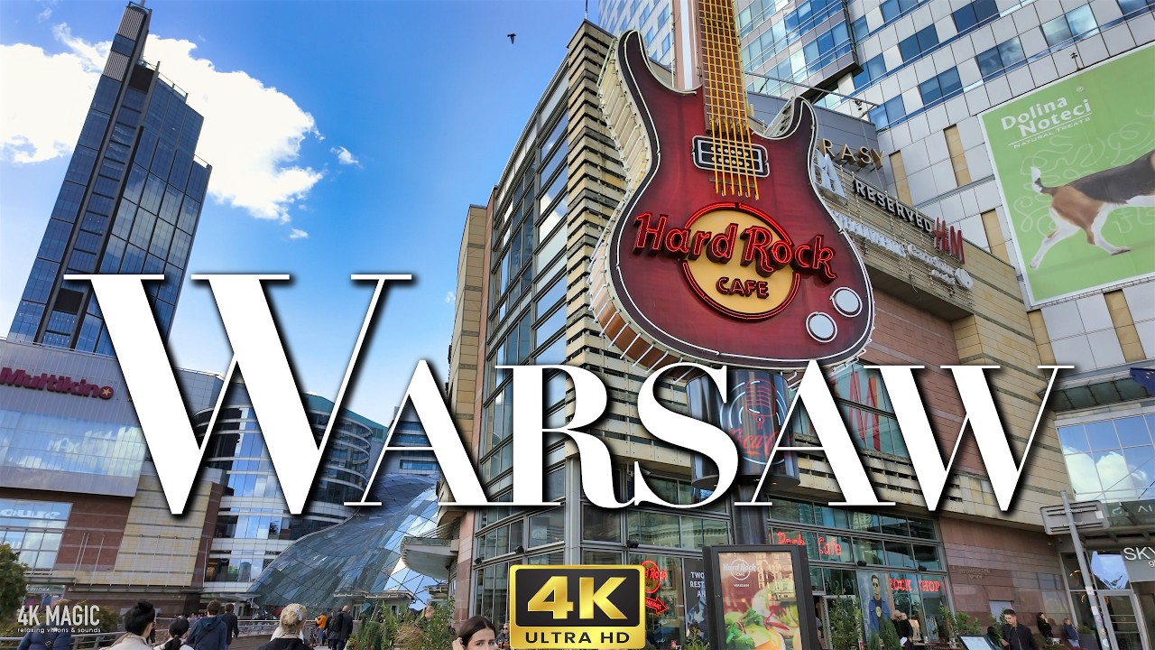 Downtown Warsaw Walk Relaxing Urban Tour in 4K HDR