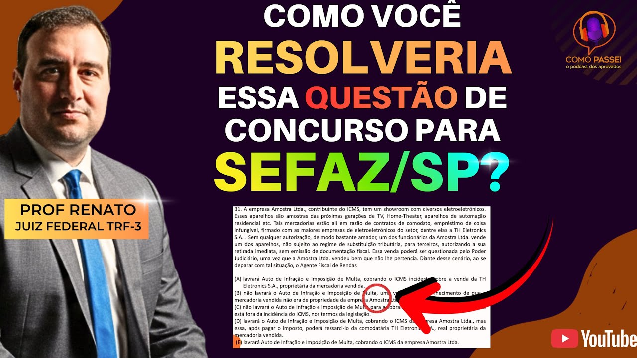 Resolução de Questões Concurso Auditor SEFAZ-SP
