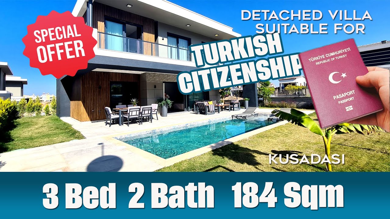 Detached Villa Suitable for Turkish Citizenship in Kusadasi
