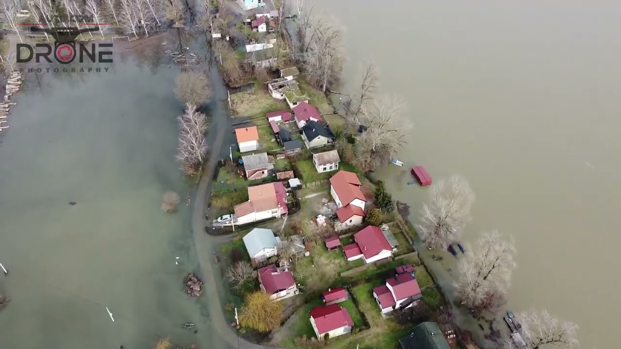 Baranja iz zraka -  BATINA- ZELENI OTOK (poplava)