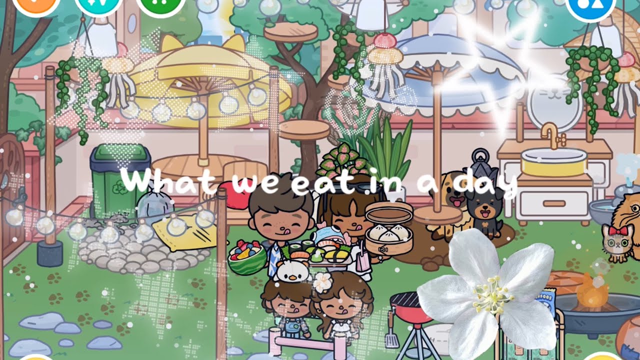 *Aesthetic*What we eat in a day🍱🍣🍓🍉🥟||*Vocied*🎙||Toca Boca Life Roleplay 🐠🫧🪷🐾🌿