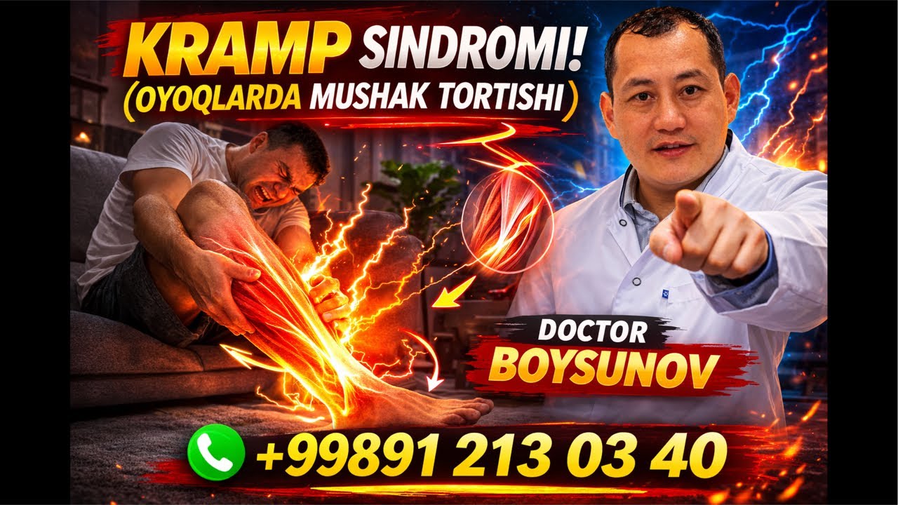 Oyoqlarda mushak tortib qolishi “Kramp sindromi” sabablari, oldini olish va davolash. 91 213 03 40