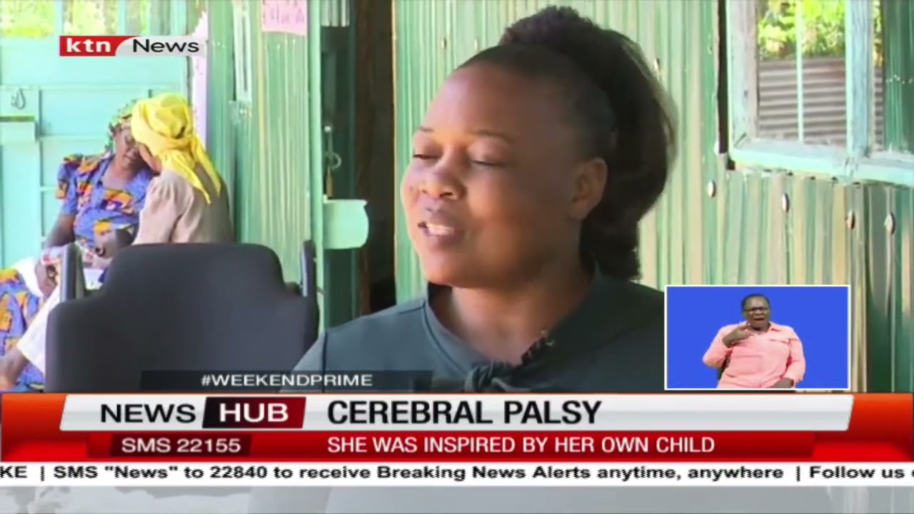 Leah Mwitsa helping take care of children with Cerebral Palsy after being inspired by own child
