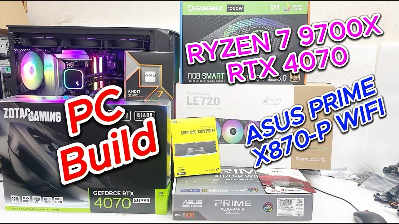Gaming PC Build RYZEN 7 9700X RTX 4070 | ASUS PRIME X870-P WIFI | Step-by-Step Full PC Assembly