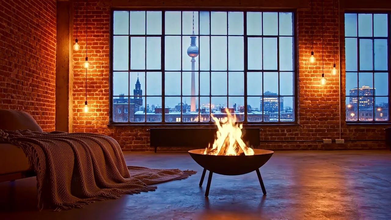 Quite Like Berlin Fireplace 🇩🇪🔥 | Urban Night • Minimal Ambient • Background Music