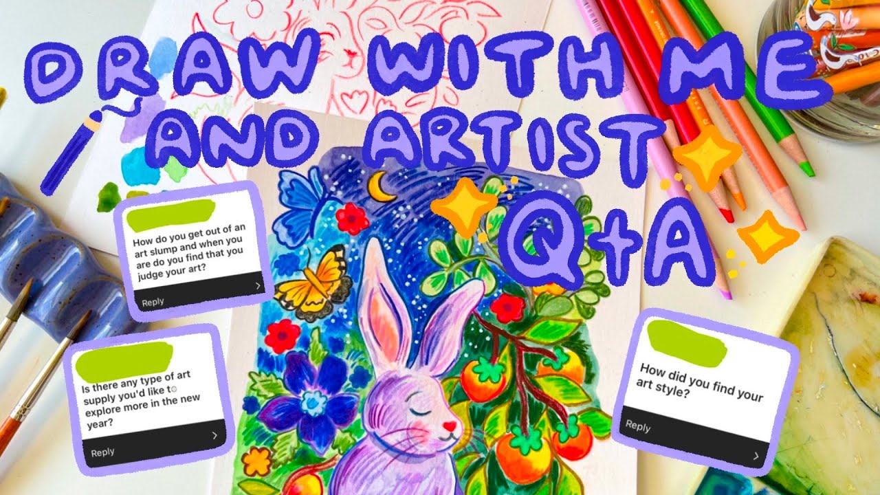 draw with me and artist q&a 🖼🐇✨✏️