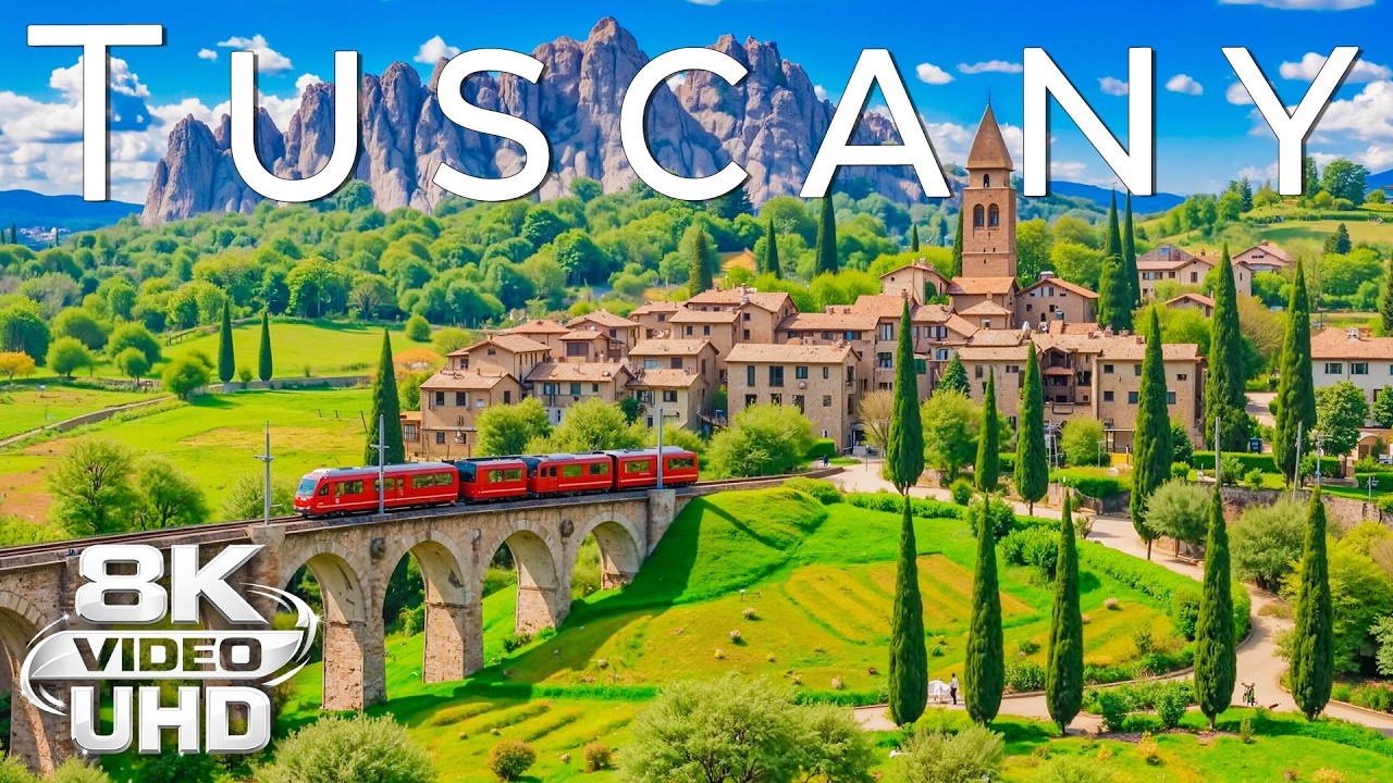Tuscany Italy 8K ULTRA HD | Stunning Aerial Landscapes, Vineyards & Relaxing Music for TV