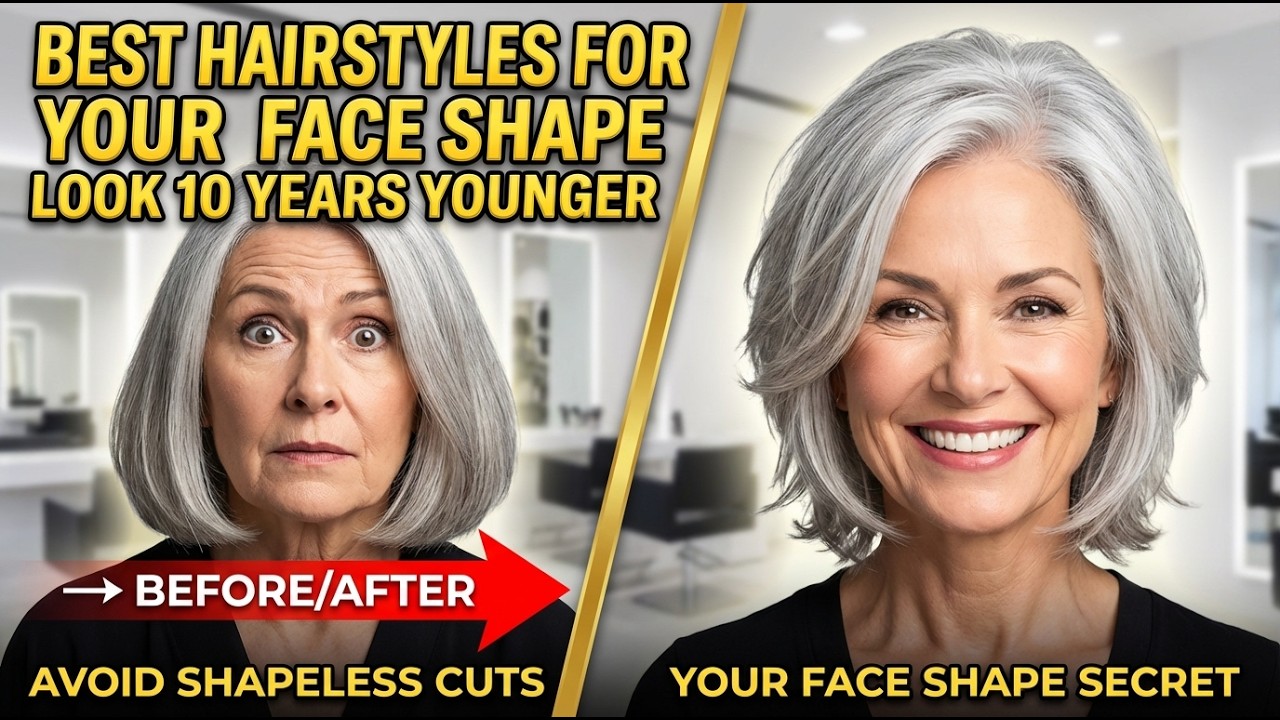 Best Hairstyles for Your Face Shape After 50 | Look 10 Years Younger Instantly!