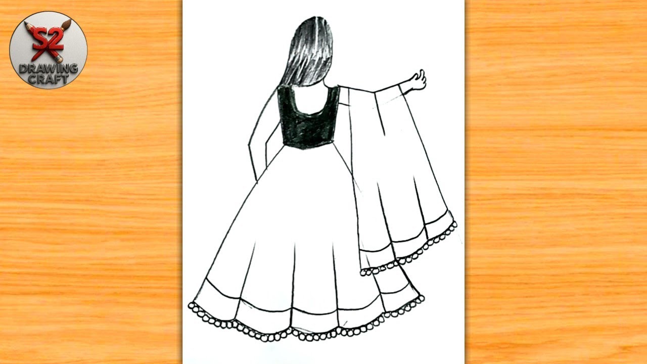Easy beautiful girl drawing || backside girl drawing || pencil sketch draw || how to girl drawing