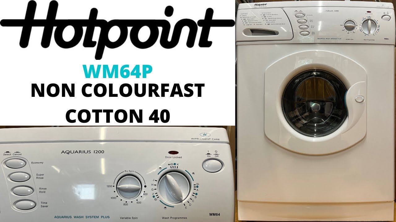 Hotpoint Aquarius 1200 WM64P Washing Machine - [E] Non Colourfast Cotton 40