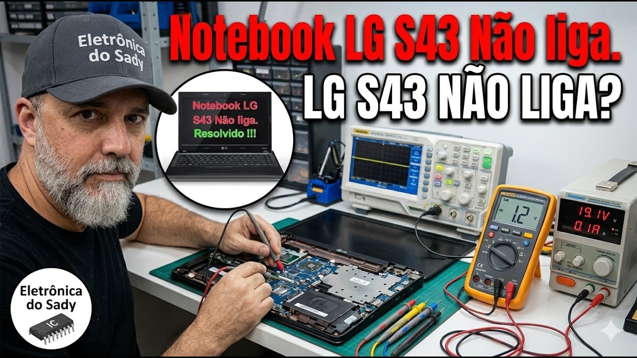 Notebook LG não liga - Desmontagem completa e reparo S43