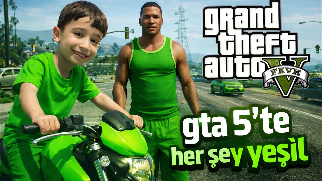 YAMAÇ GTA 5 TE HER ŞEYİ YEŞİL YAPTI FRANKLİN VE MOTOSİKLETİ HARİKA OLDU ‼️