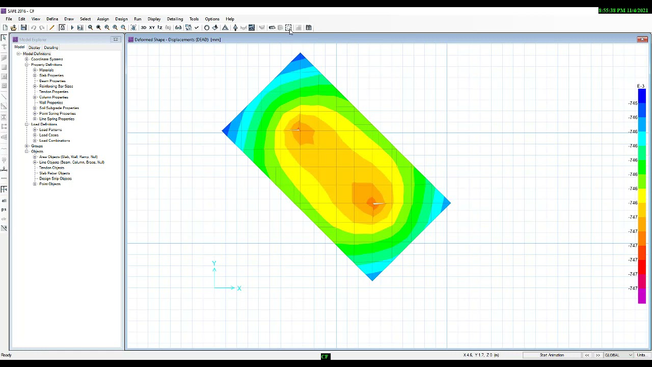 COMBINED FOOTING BY SAFE-V16-تصميم القواعد المشتركة بواسطة برنامج السيف-V16