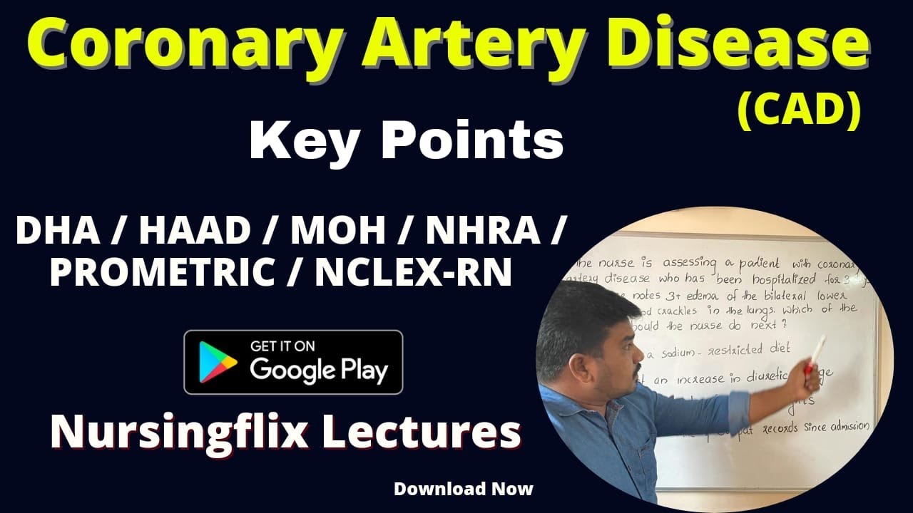 Coronary Artery Disease-Key Points l Nursingflix Lectures App(Available on Play store) l