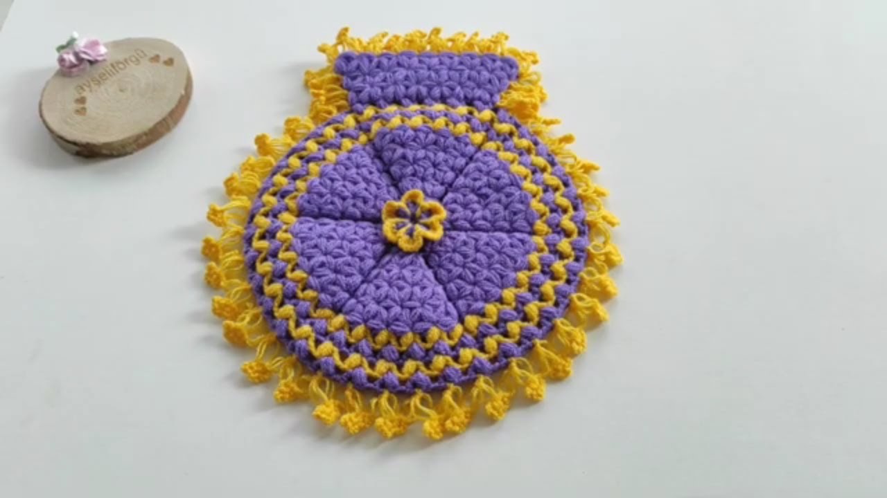Bahar Menekşesi Kese Lif Modeli How To Make Spring Violet Scrubber Crochet #BaharMenekşesiKeseLif