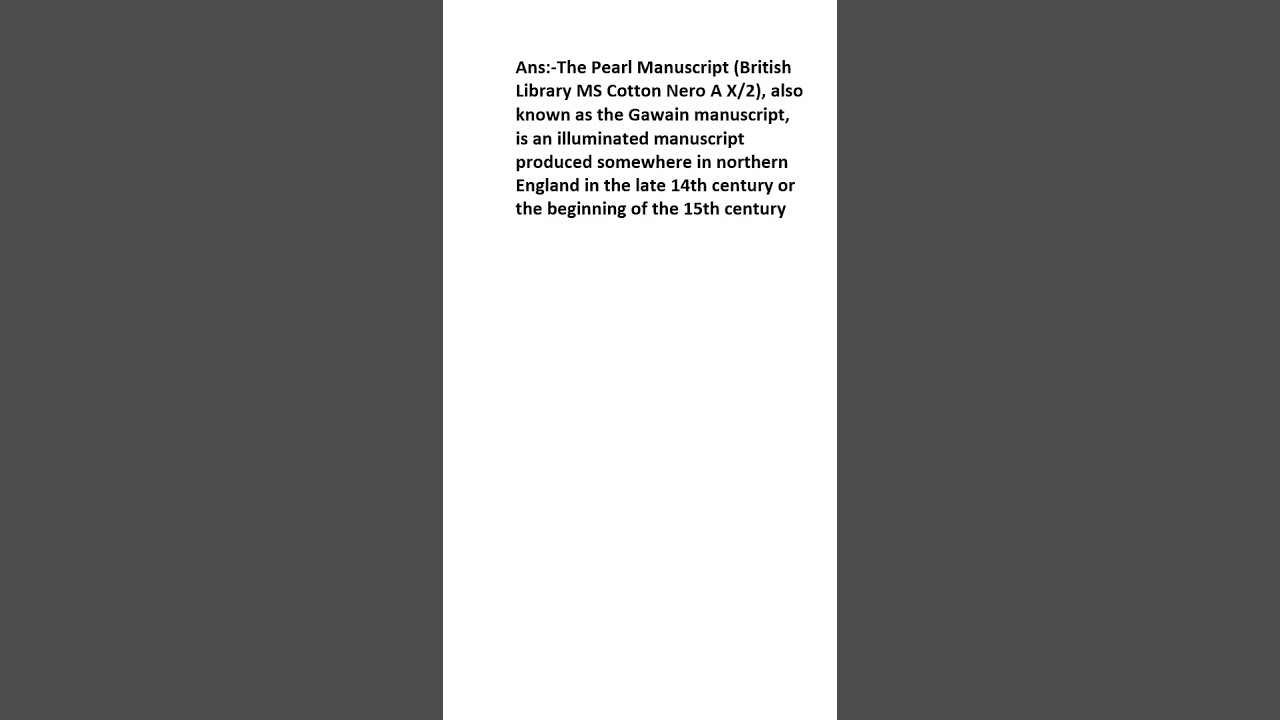 What is Pearl Manuscript?