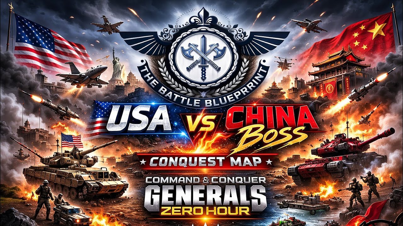 США против Китая. Карта «Завоевание» в Command & Conquer Generals. Нулевой час.