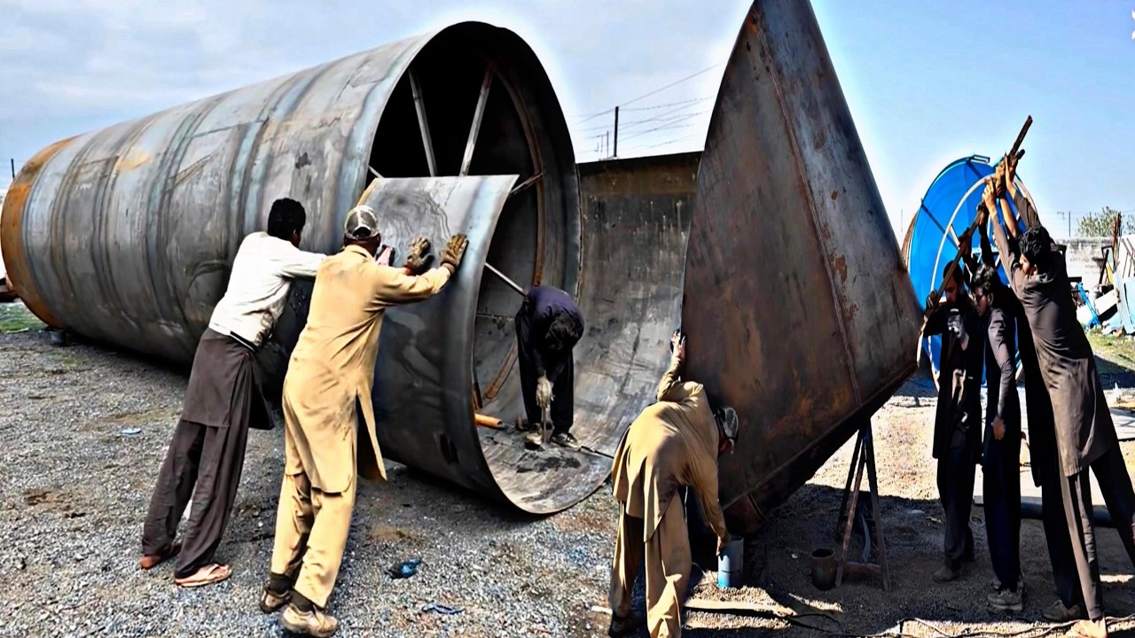 World of Welding & Steel | Giant Cement Silo Making Process || Heavy Metal Engineering by Hand Power