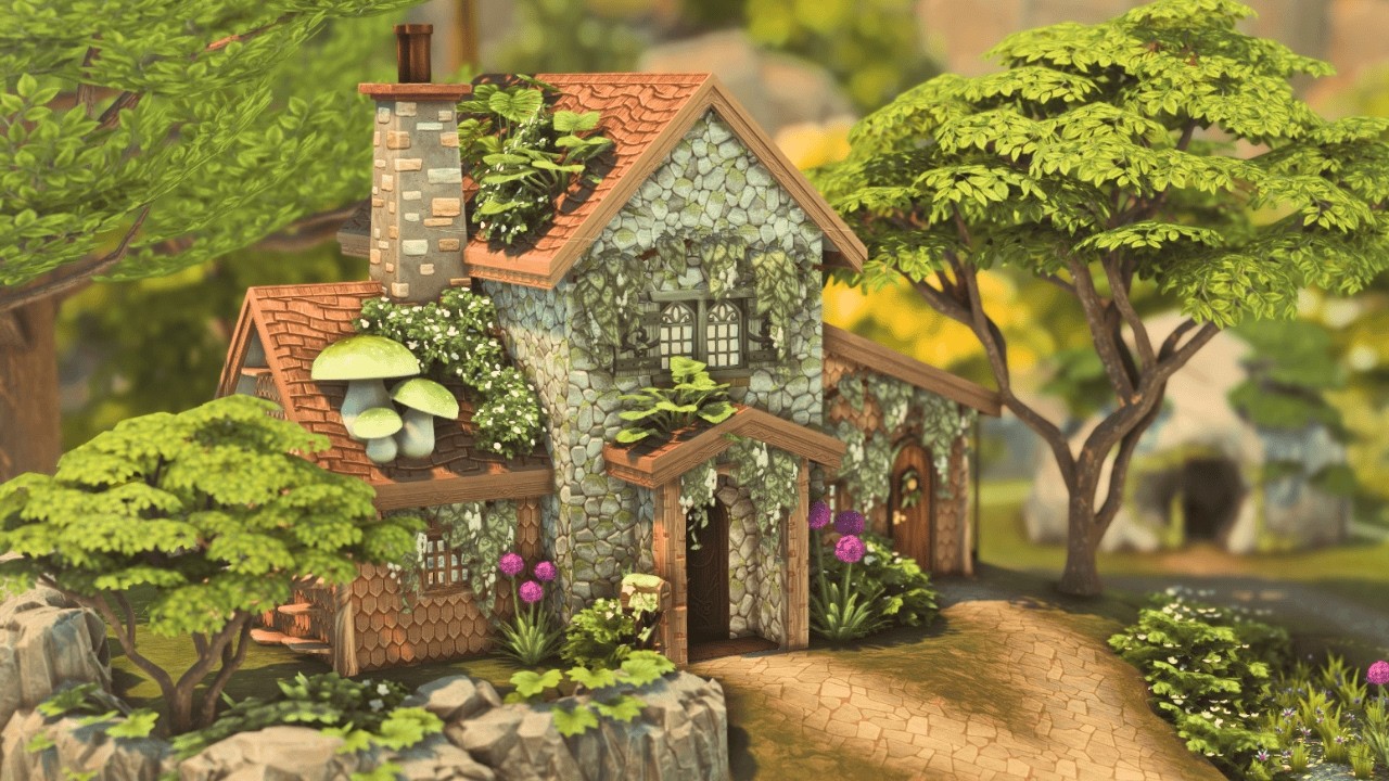 Green Fairy Cottage | The Sims 4 | Stop Motion Build [No CC]