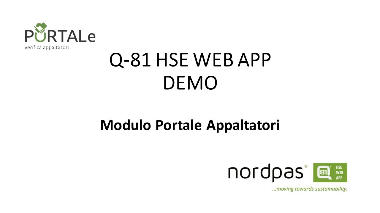 SW: Q-81® HSE WEB APP - PORTALE® Appaltatori