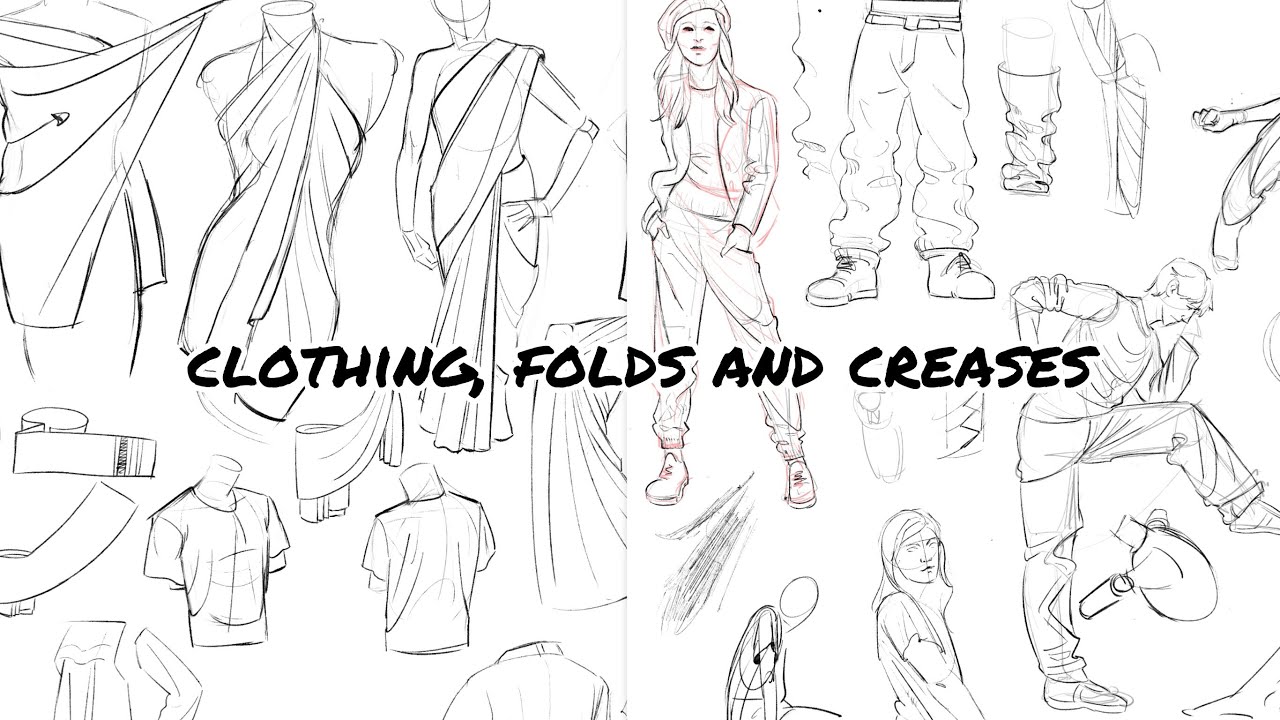 Drawing studies from: Morpho clothing, folds and creases (book) || Procreate timelapse
