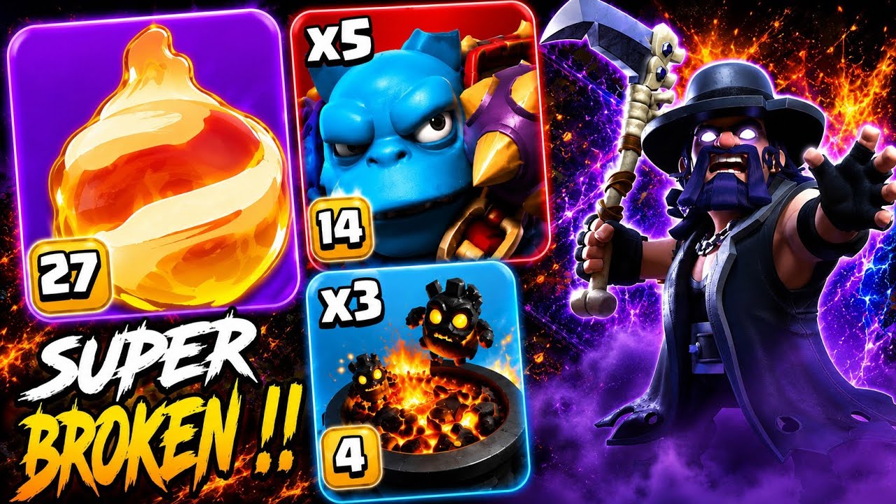 USE This TH18 Super Minion + Furnace + Warden Fireball Army Before It Gets Nerfed! Clash of clans 