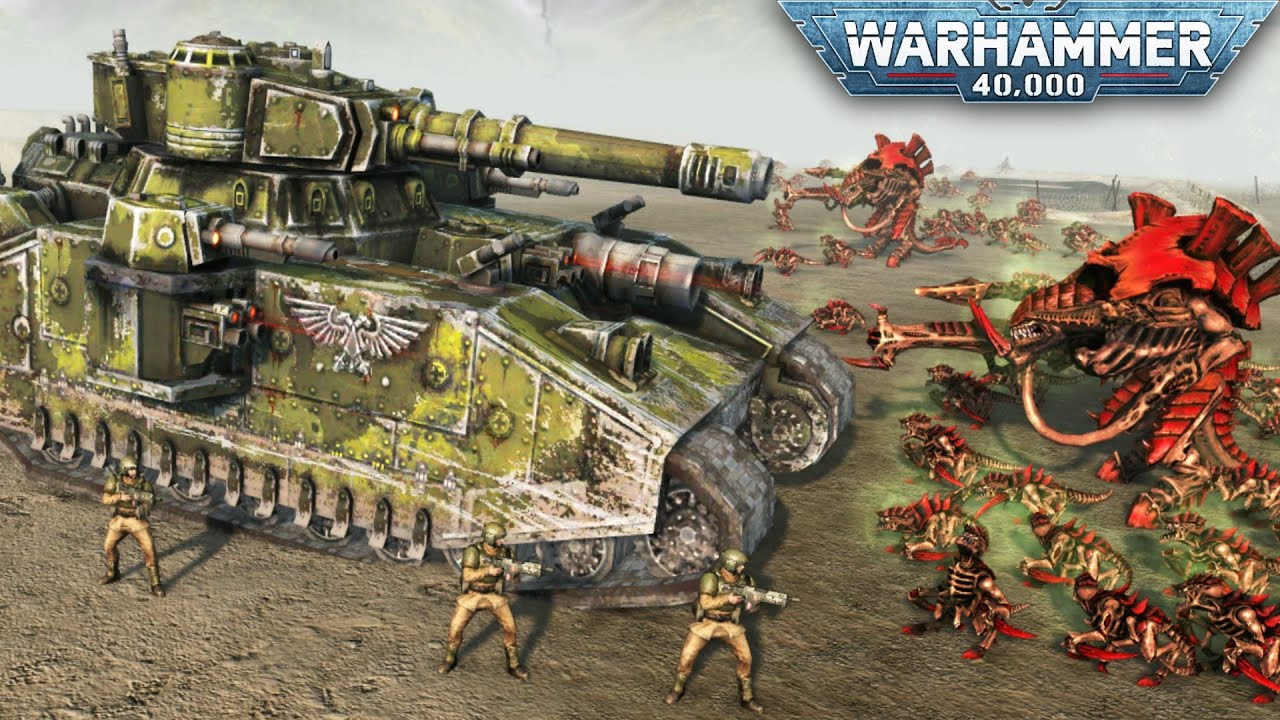 Imperial Guard vs TYRANID SWARM - Last Victim WARHAMMER 40K Mod | Men of War: Assault Squad 2
