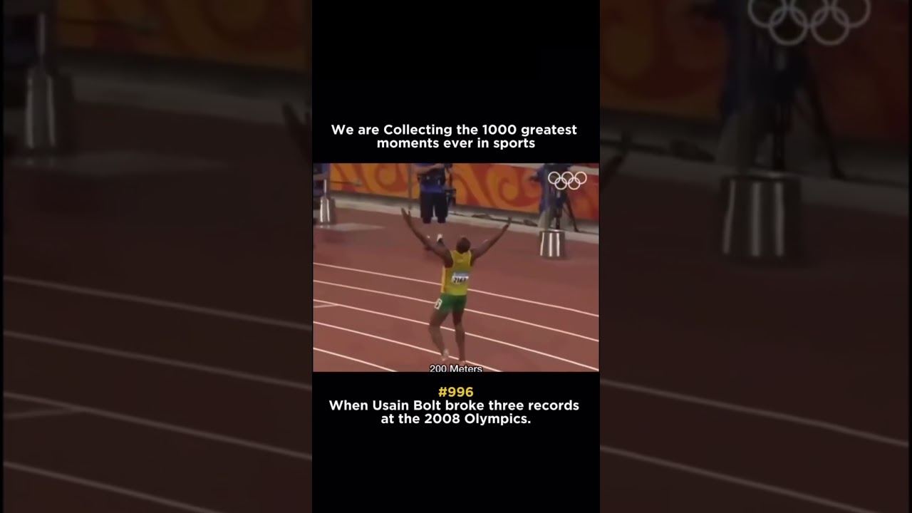 when Usain Bolt broke the 3 records at the 2008 Olympics 