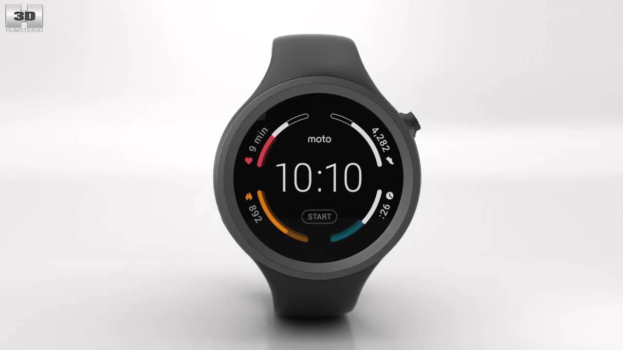 Motorola Moto 360 Sport Black 3D model by 3DModels.org