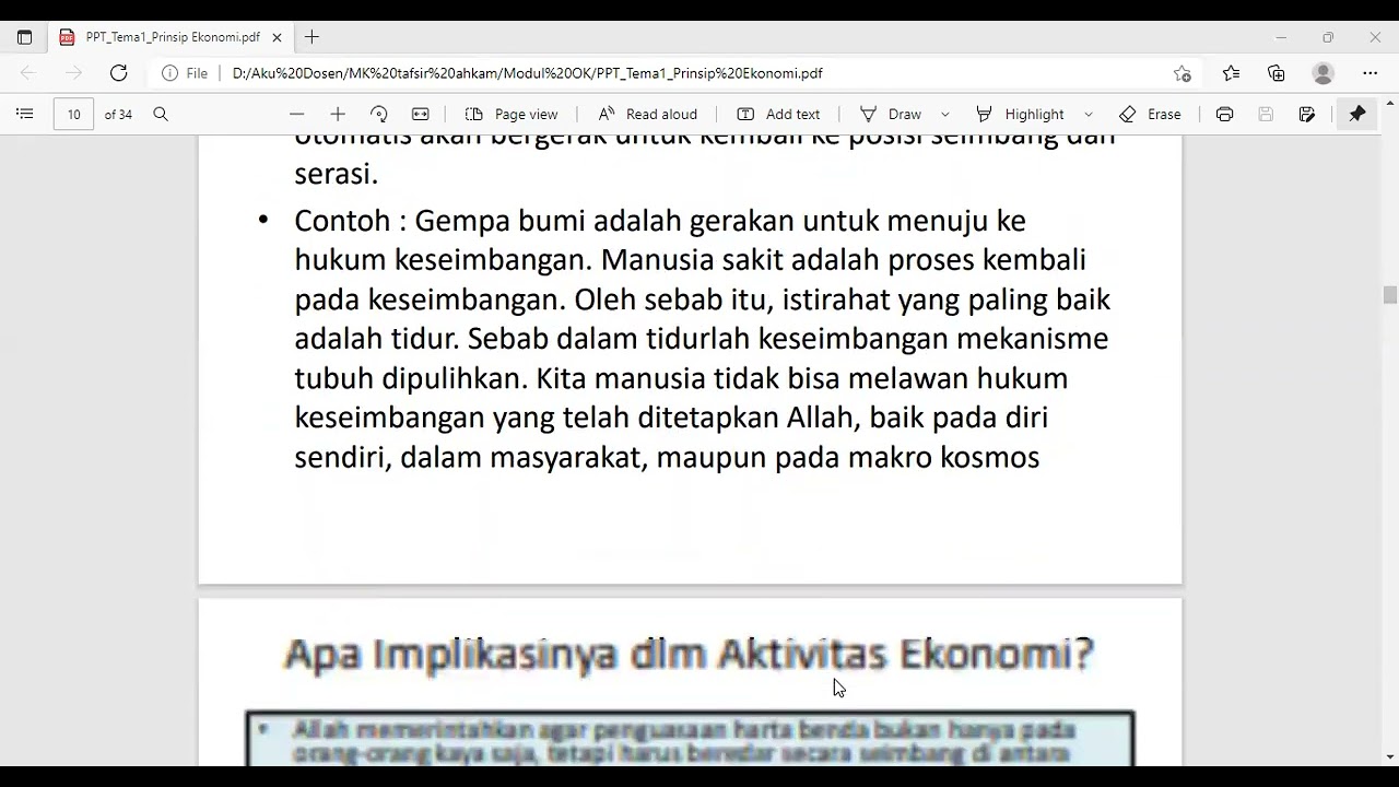 Prinsip Keseimbangan dalam Aktivitas Ekonomi