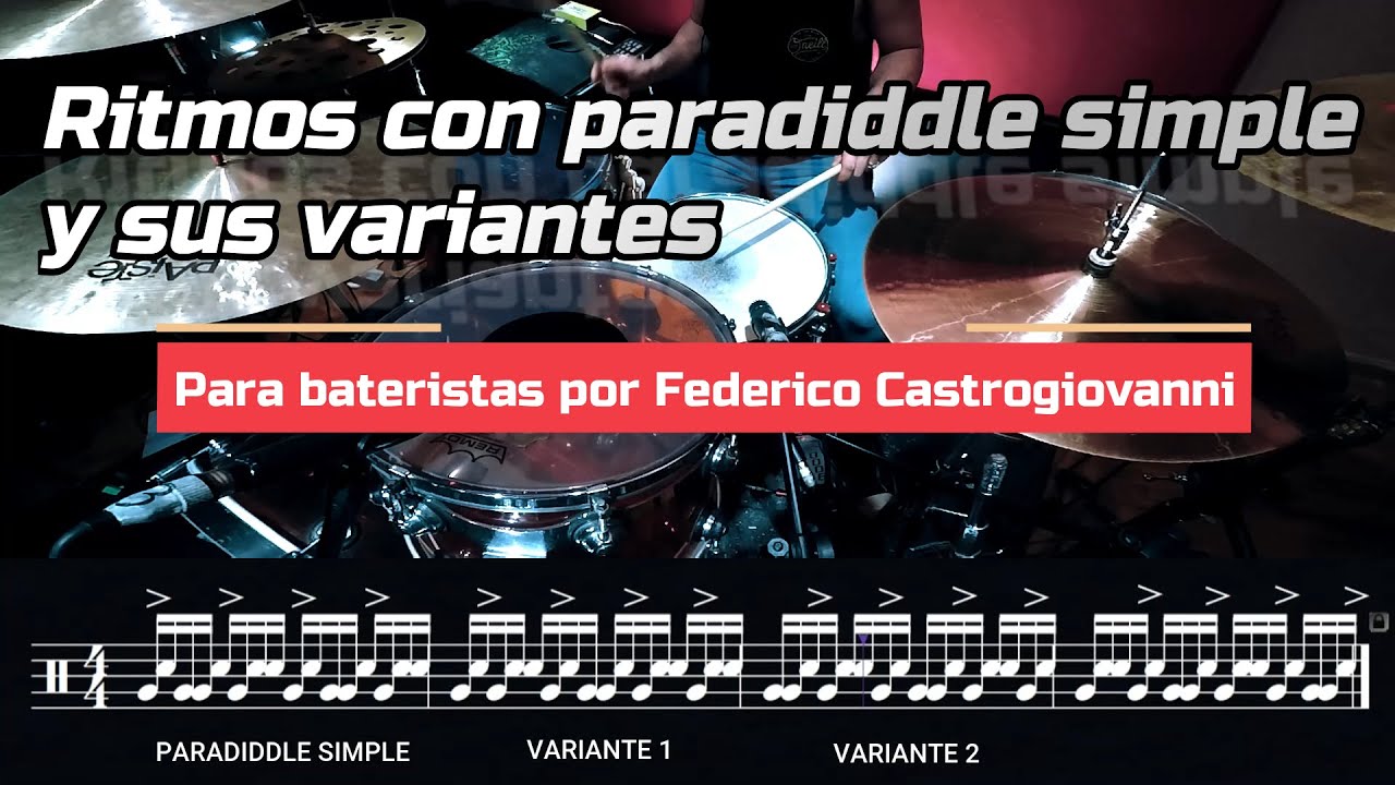 Ritmos con Paradiddle Simple + variantes para bateristas.