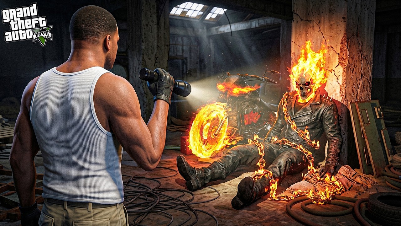 Franklin Unexpectedly Found An Abandoned Ghost Rider Suit in GTA 5 !