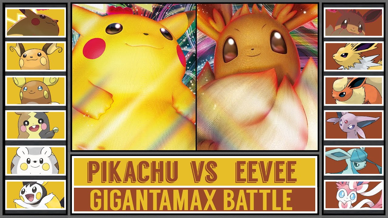 GMAX PIKACHU vs GMAX EEVEE | Gigantamax Pokémon Battle