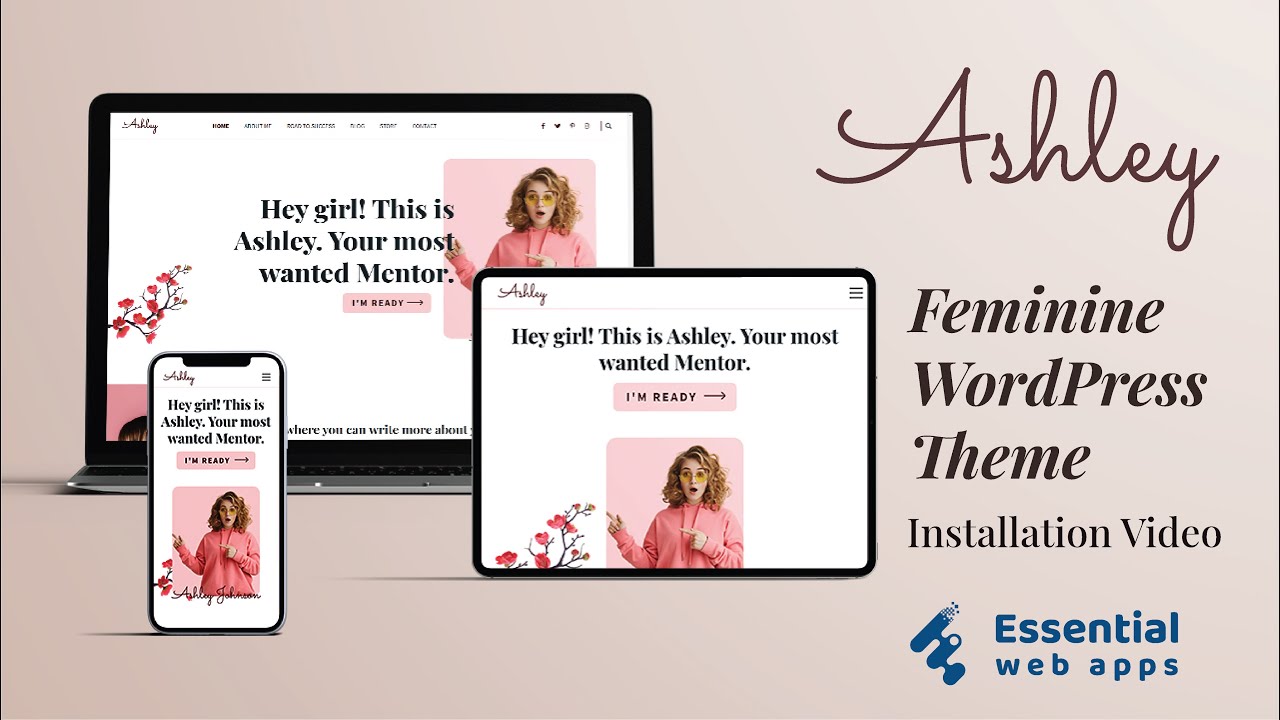 WordPress Coach Themes  - WordPress Themes for Coaches - Feminine WordPress Themes - Ashley