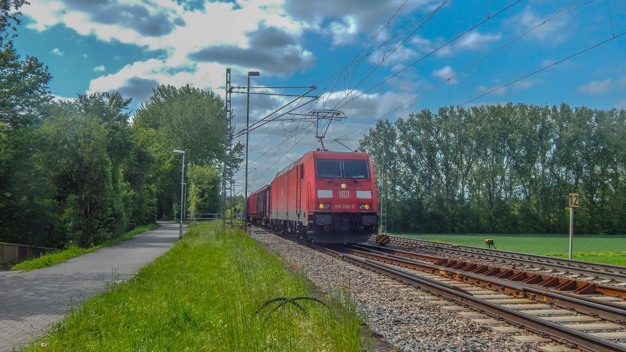 Bahnverkehr am 14.05.2016 in Dieburg mit BR143, BR193 und ICE-Umleitern